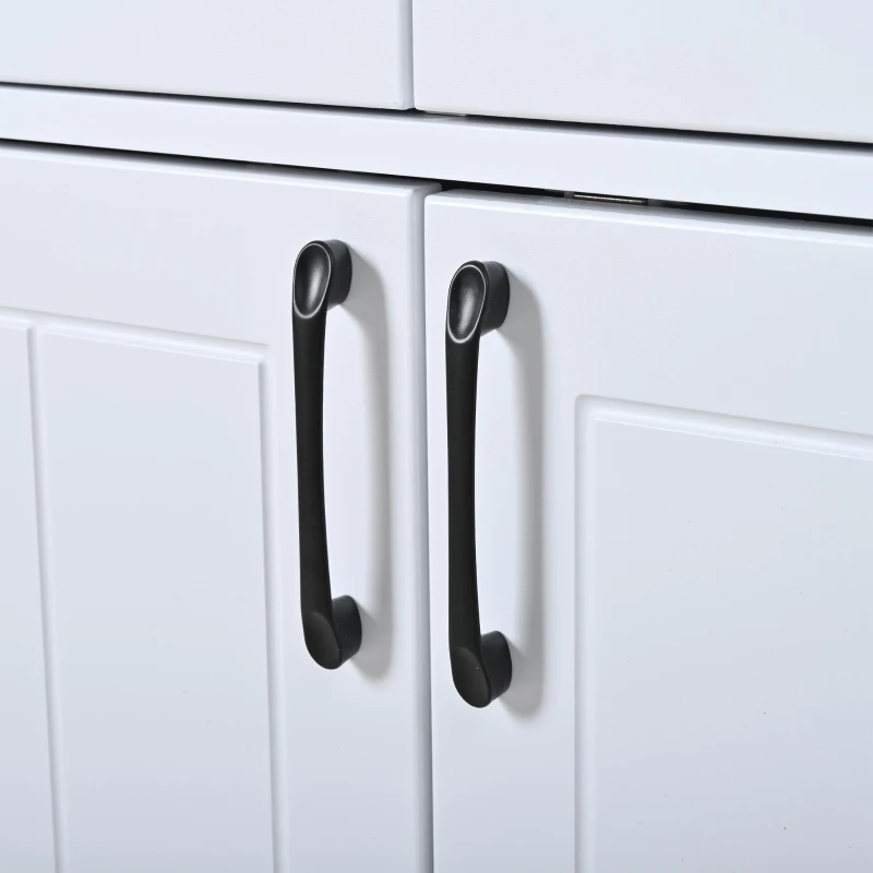 Madia portaoggetti con 3 cassetti e 3 ante a righe con ripiani regolabili, 120x35x80 cm, Bianco