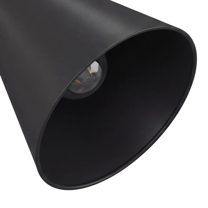 HOMCOM Pack de 2 Lámparas de Mesa Modernas de Acero con Puertos USB Casquillo E27 Bombilla no Incluida Negro
