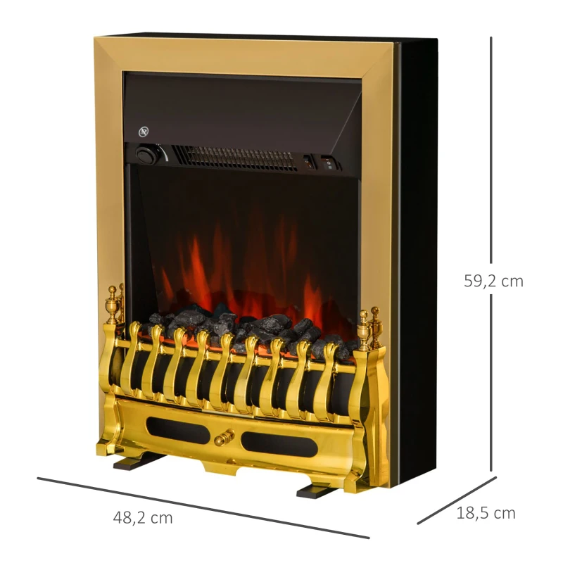 HOMCOM Elektrische kachel haardkachel 2000 W elektrische haard wandhaard vlameffect(m-3)