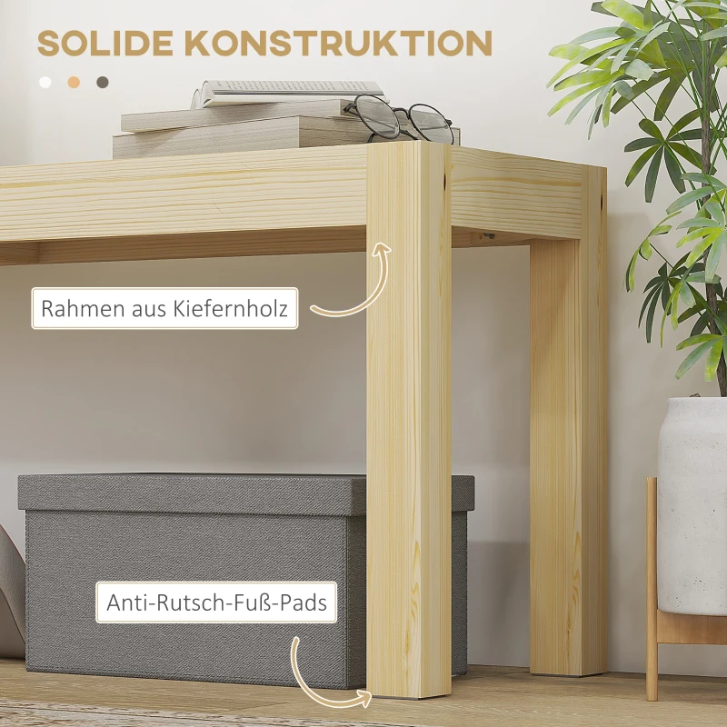 HOMCOM Houten Bank, Ruimte voor 3 Personen, Draagvermogen tot 330 kg, 150x33x45 cm