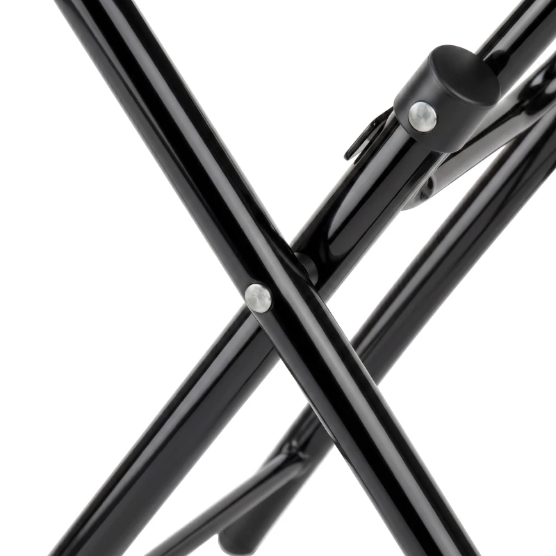 Outsunny tuintafel bistrotafel met glazen blad rond metaal Ø 45 cm zwart