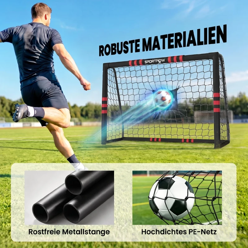 SPORTNOW Fußballtor für Garten 1,8 x 1,2 m Jugendliche & Erwachsene Robustes Outdoor Tor mit Tornetz Polsterung, Erdhaken