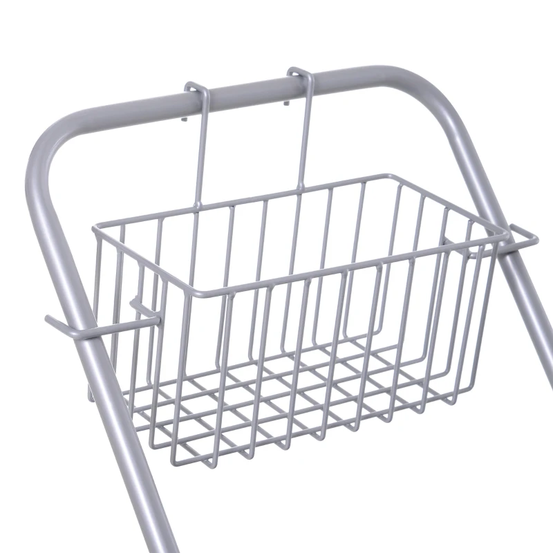 HOMCOM Schoonmaakwagen, Mopwagen, 25L Capaciteit, 4 Wielen, Kunststof, Blauw
