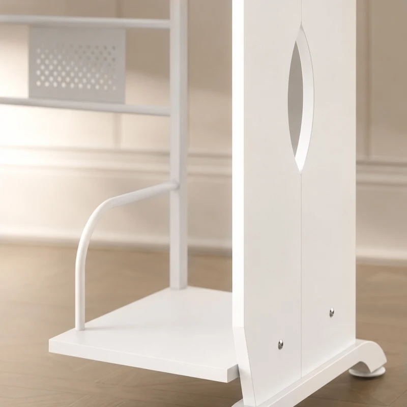 HOMCOM Bureau d'ordinateur, 100 x 52 x 75 cm, tablette coulissante pour clavier, tiroirs et support d'unité centrale, blanc