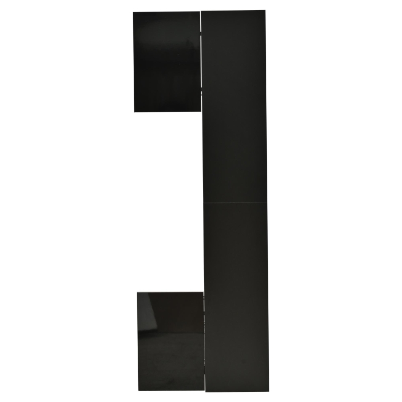 Mueble de salón compacto de 4 piezas, mueble de TV integrado con vitrina y estanterías abiertas, gran capacidad de almacenaje, 245x30x170 cm, Negro