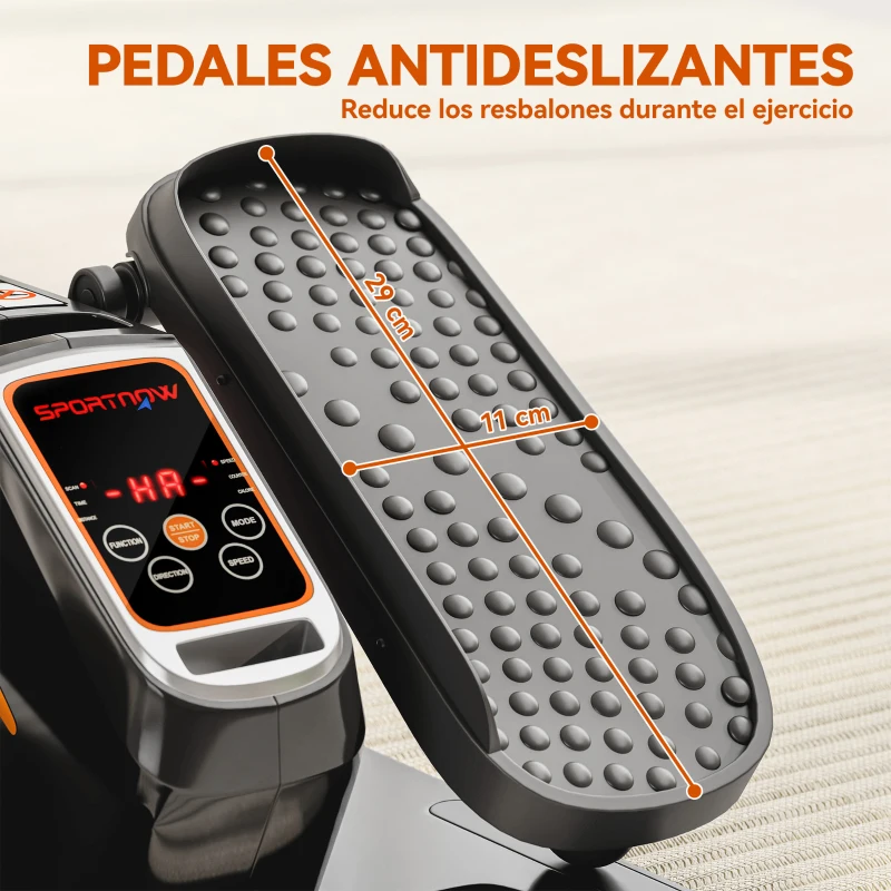 SPORTNOW Mini Elíptica Eléctrica Silencioso con 12 Velocidades Modo Manual y Automático Control Remoto y Pantalla LED Negro