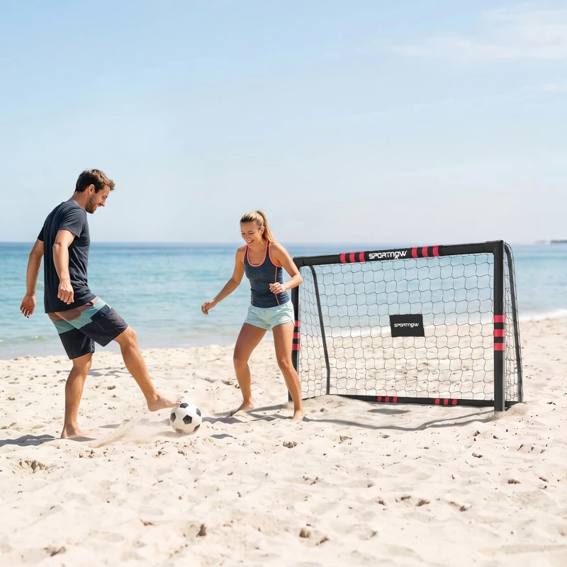 SPORTNOW Fußballtor für Garten 1,8 x 1,2 m Jugendliche & Erwachsene Robustes Outdoor Tor mit Tornetz Polsterung, Erdhaken