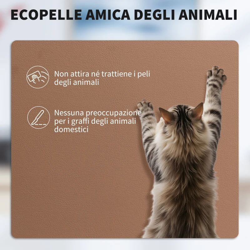 HOMCOM Sedia da Ufficio Reclinabile in Finta Pelle con Poggiapiedi e Rotelle, 65x67x111-119 cm, Marrone