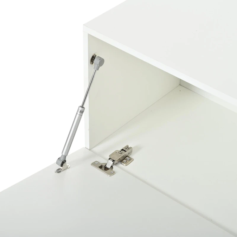 Lowboard para TV, adequado para televisores até cerca de 80 polegadas, com design 3D estampado, 180x40x48 cm, Branco