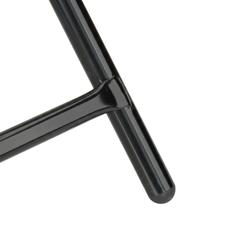 Outsunny tuintafel bistrotafel met glazen blad rond metaal Ø 45 cm zwart