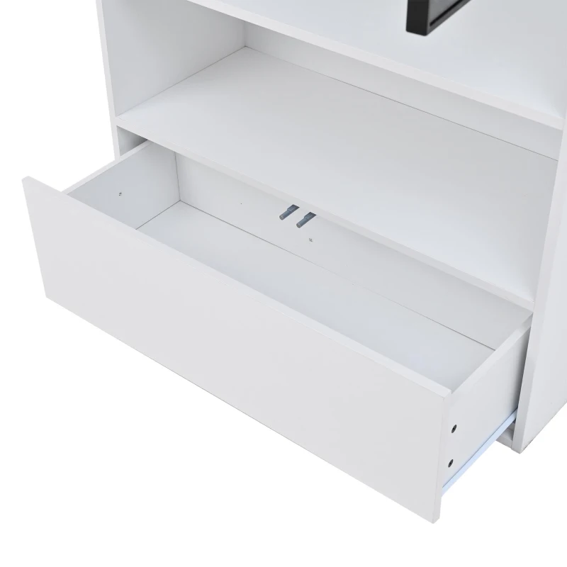 Vitrine alta, iluminação LED controlada por app, 6 prateleiras, 80x34x180 cm, Branco