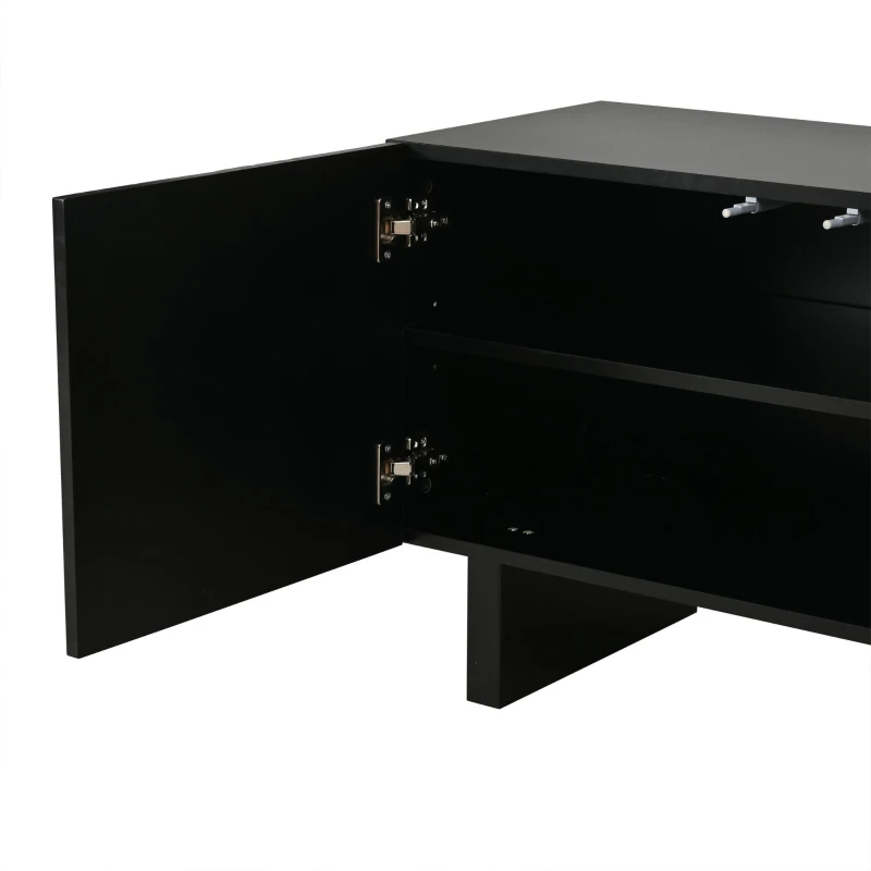 Mobile TV basso e moderno, adatto per TV fino a 75 pollici, 180x40x55 cm, Nero
