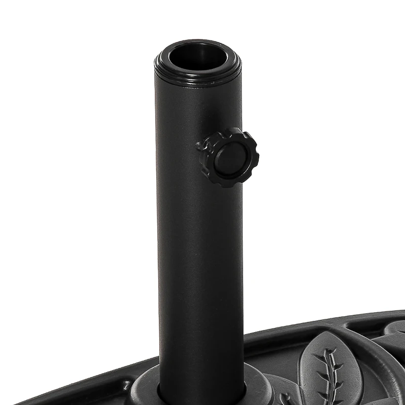 Outsunny Halfronde Parasolvoet, 9 kg, Bloemendesign, HDPE/Cement, voor Parasolstokken Ø35/38/48 mm