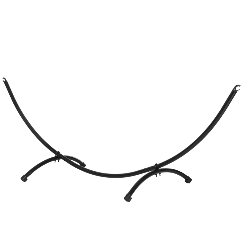 Outsunny hangmatstandaard outdoor van staal 300cm x 90cm x100cm hangmatstandaard met spankoord tot 120 kg hangstoel frame voor tuin strand camping zwart