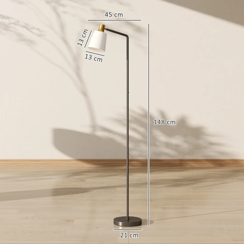 HOMCOM Lampada da Terra LED con Testa Girevole a 350°, Regolazione Temperatura del Colore 3000K/4000K/6500K, Nero
