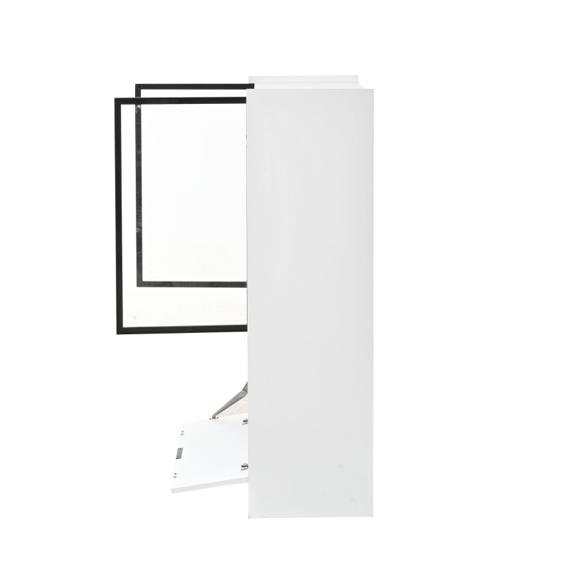 Vitrine LED moderna, iluminação LED RGB, compartimento abatível prático e prateleiras ajustáveis, 80x35x120 cm, Branco