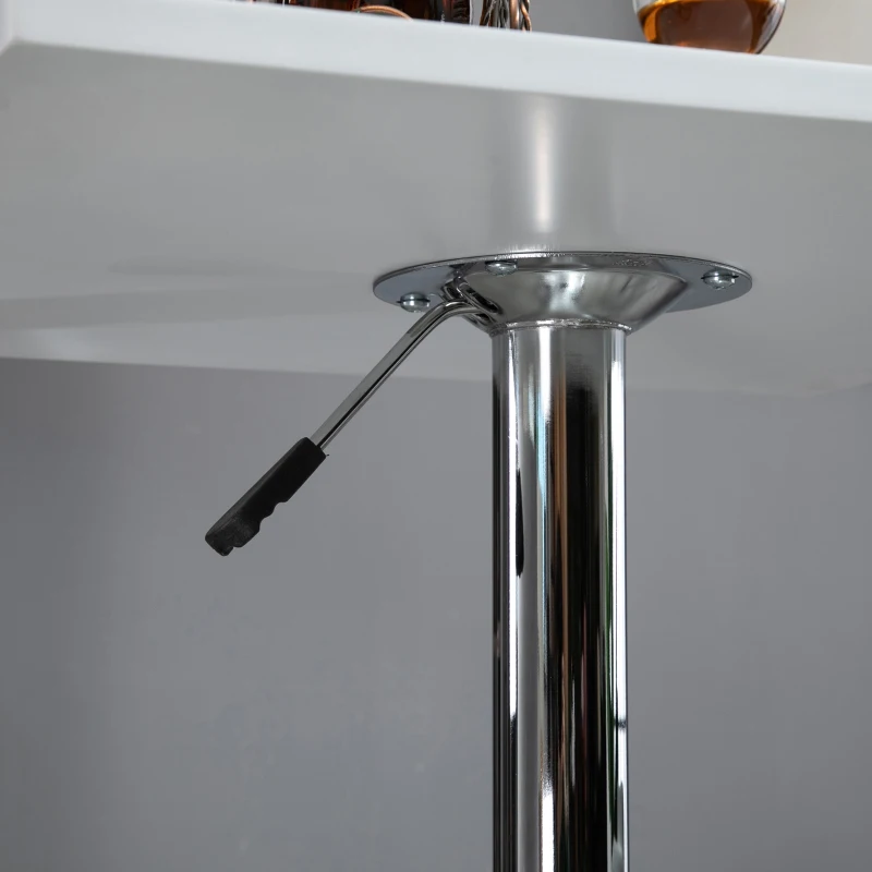 HOMCOM Verstelbare Bartafel, 360° draaibaar, krasbestendige voeten, stabiele metalen basis, Wit