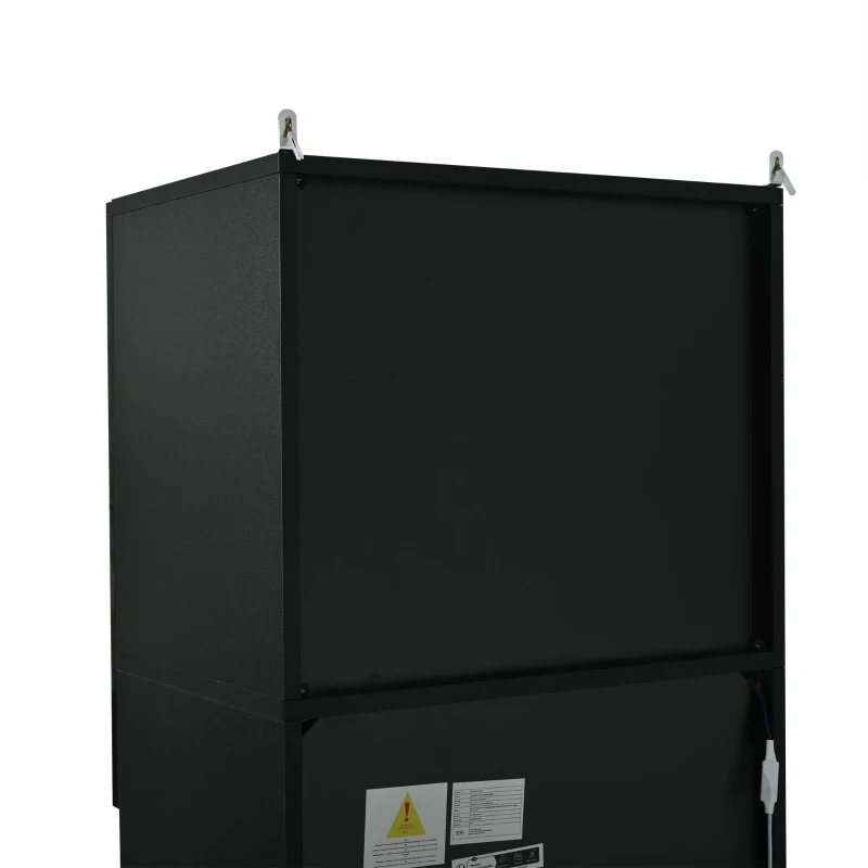 Vitrine para sala de estar, design estreito e alto com amplo espaço de arrumação, 35x50x165 cm, Preto