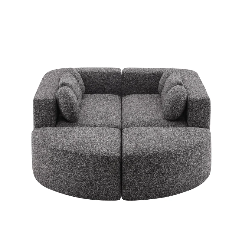 Divano modulare con funzione letto, schiuma ad alta resilienza e molle insacchettate, 292x165x68 cm, Nero