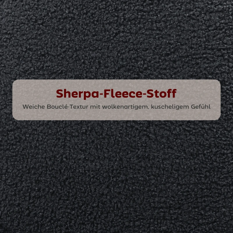 HOMCOM 2-delige Barstoelen met Gestoffeerde Zitting en Voetensteun, Fleece Bekleding, Metalen Frame, Zwart