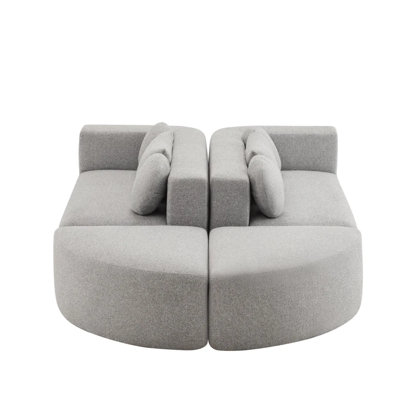 Divano modulare con funzione letto, schiuma ad alta resilienza e molle insacchettate, 292x165x68 cm, Grigio