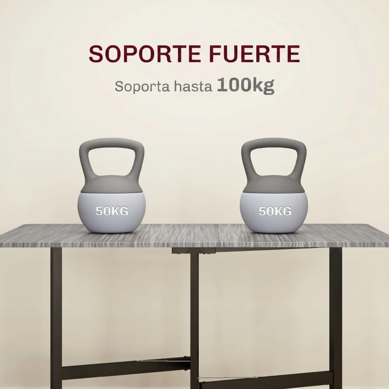 HOMCOM Mesa de Comedor Plegable para 4-6 Personas con Ruedas y Alas Abatibles Mesa Abatible para Cocina 120x80x73 cm Gris