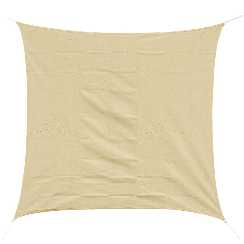 Outsunny Copertină de Soare Pătrată, Protecție UV 95%, Țesătură din Polietilenă, 360 x 360 cm, Ecru