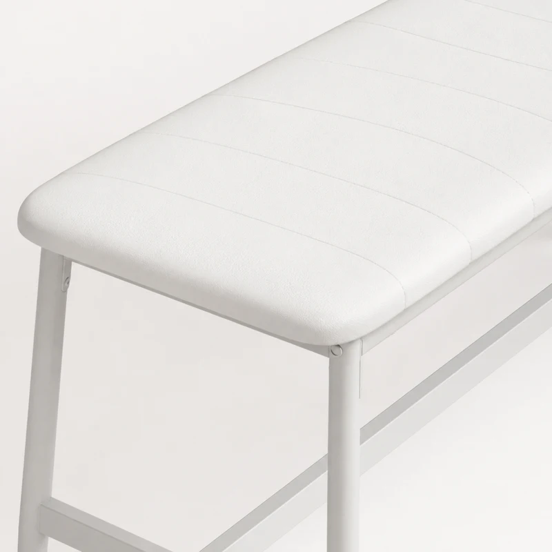 HOMCOM Conjunto de Mesa de Comedor con 2 Sillas y Banco con Asientos Acolchados para Salón y Espacio Pequeño Roble y Blanco