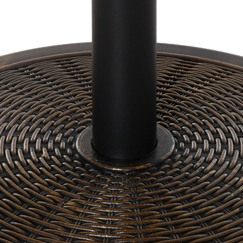 Outsunny Parasolvoet van Cement 14kg Rond met Rotanlook voor Parasol 35mm/38mm/48mm Diameter