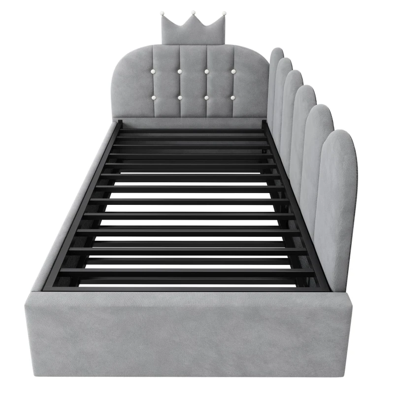 Divano letto 90x200 cm con letto estraibile, angolare e reversibile, 203x98x95 cm, Grigio