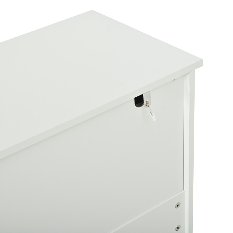 Aparador com 4 gavetas e 4 portas, muito espaço de arrumação e ampla superfície de trabalho, 4 prateleiras, 160x35x80 cm, Branco