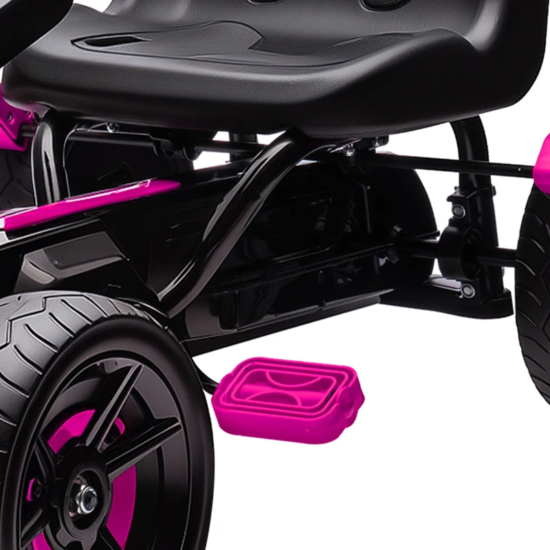 AIYAPLAY Pedal Go Kart for Kids Aged 3-6 Years, with Freewheel System, Brake, EVA Anti-Slip Wheels, Pink