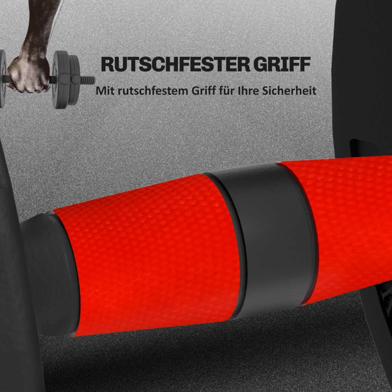 HOMCOM 2 in 1 Hanteln Set 15 kg verstellbare Kurzhantel & Langhantel professionell Dumbbell Krafttraining Schwarz