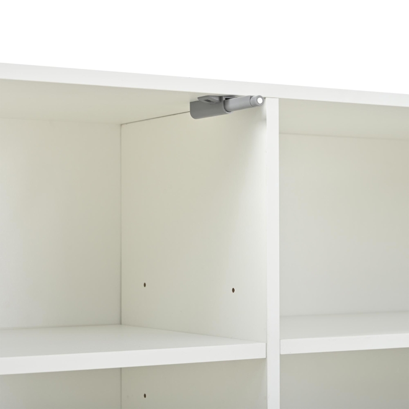 Aparador para sala de estar, armário de arrumação largo de três portas, design minimalista moderno, 35x160x60 cm, Branco