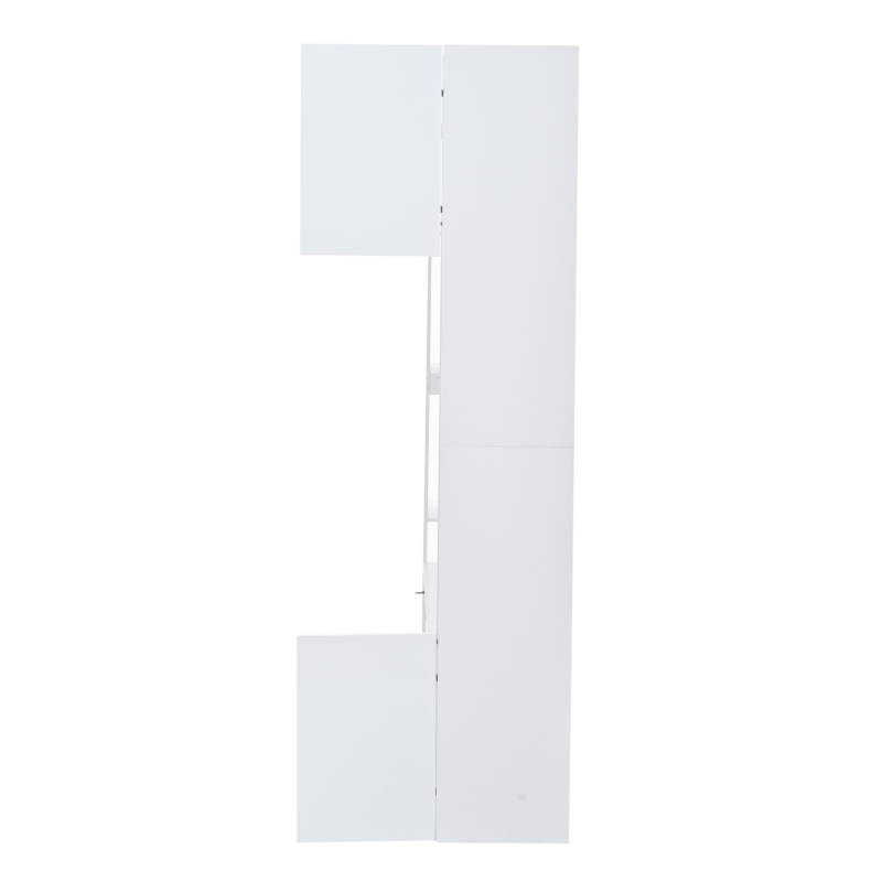 Mobile TV 4 pezzi con vetrina e ripiani aperti pe salotto, 228x30x170 cm, Bianco