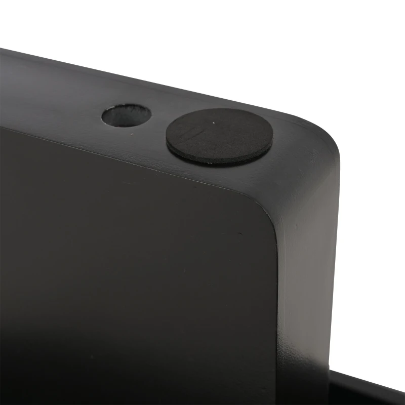Mesa de centro moderna e minimalista com tampo oval, duas pernas quadradas com protetores de feltro antiderrapantes, 119,7x49,8x35,5 cm, Preto