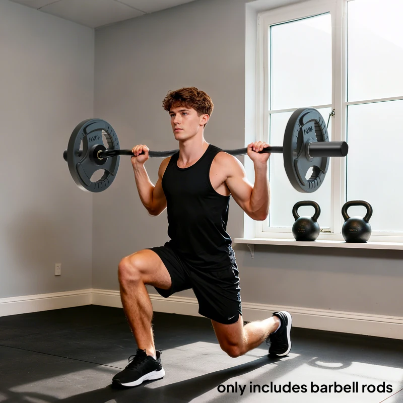 SPORTNOW Olympiastange, Gewichthebe-Stange, 5 cm Hülsen, Stahl, 100 kg Tragkraft, Schwarz