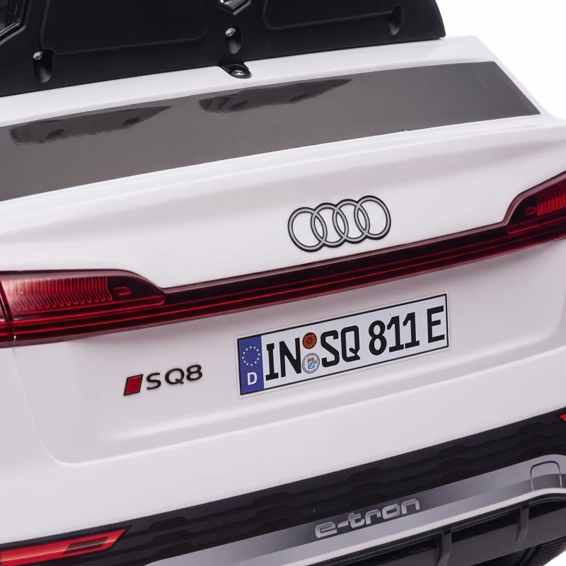 AIYAPLAY Audi Q8 etron Sportback Licensed Ride on Car with Remote Control, Four-Wheel Suspension, Soft Start for Ages 3-4, White