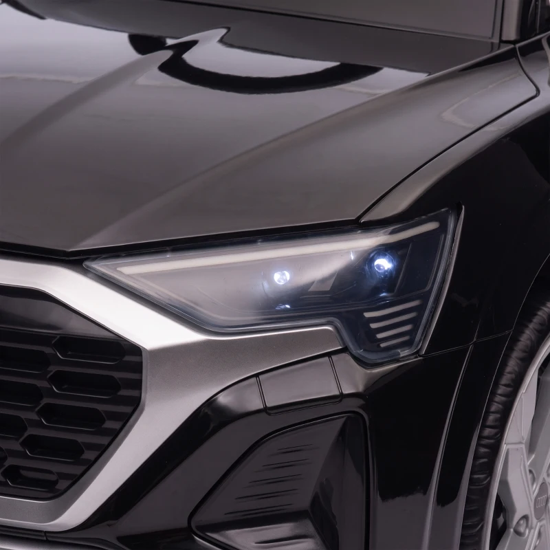 AIYAPLAY Audi Q8 etron Sportback Licensed Ride on Car with Remote Control, Four-Wheel Suspension, Soft Start for Ages 3-4, Black