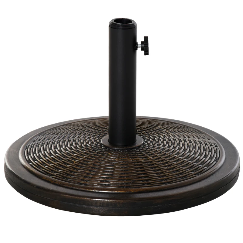 Outsunny Parasolvoet van Cement 14kg Rond met Rotanlook voor Parasol 35mm/38mm/48mm Diameter
