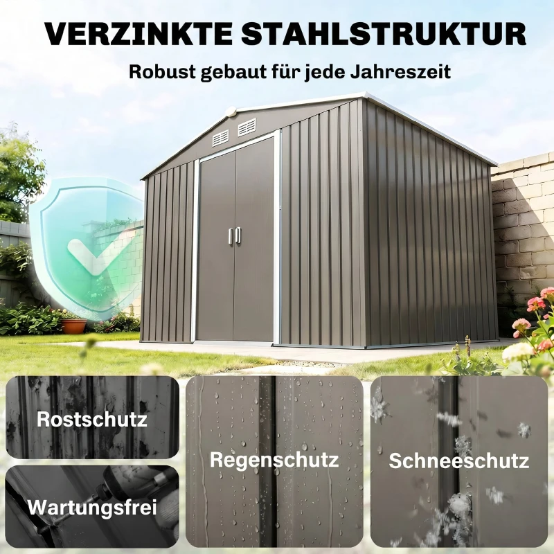 Outsunny Gereedschapsschuur tuinhuis gereedschapsschuur tuinkast gereedschapskast metaal