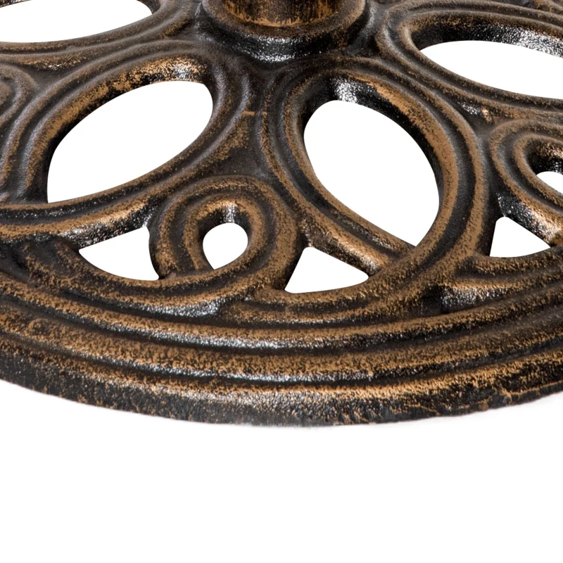 Outsunny 11.5 kg Cast Metal Round Patio Umbrella Base Stand, Umbrella Holder for Outdoor, Patio, Garden, Bronze Tone
