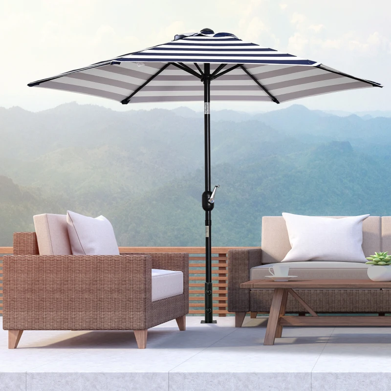 Outsunny Supporto per Ombrellone da Terrazza, Base per Ombrellone per Patio, Pontile, Giardino e Cortile, Nero