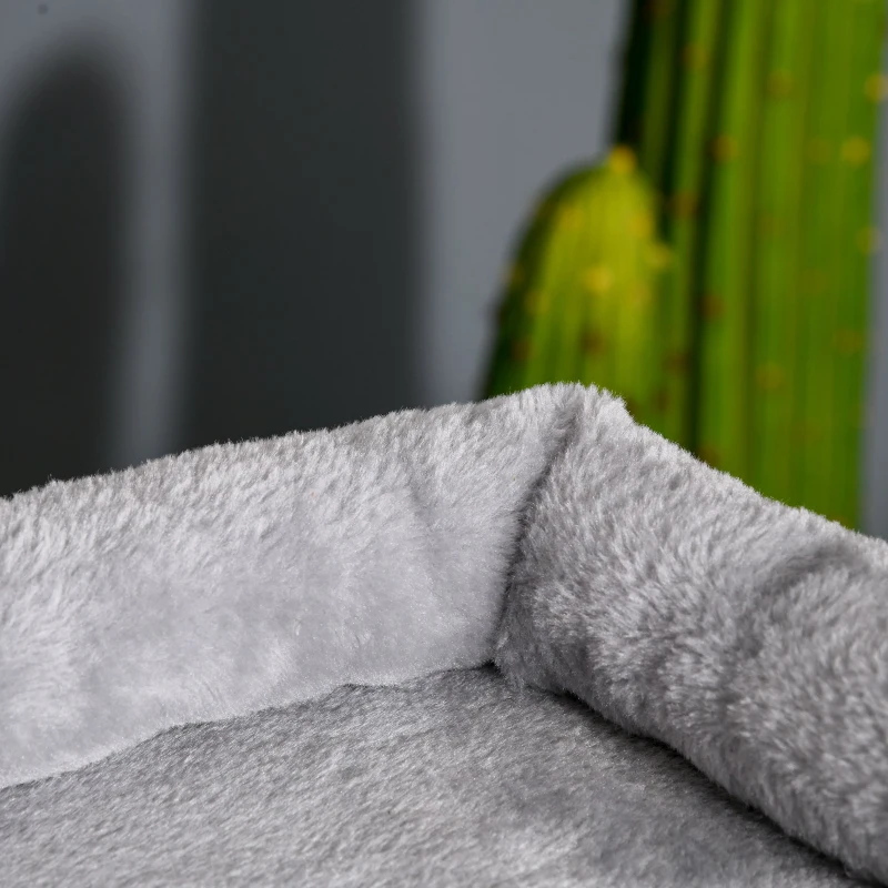PawHut Árbol Rascador para Gatos Altura 114 cm con Postes de Sisal 3 Plataformas Casita y 2 Bolas Colgantes Gris Claro