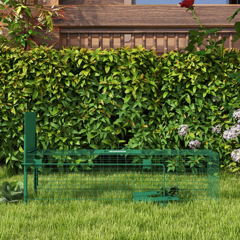 Outsunny Cage attrape animaux nuisibles 1 entrée dim. 100L x 25l x 28H cm vert foncé
