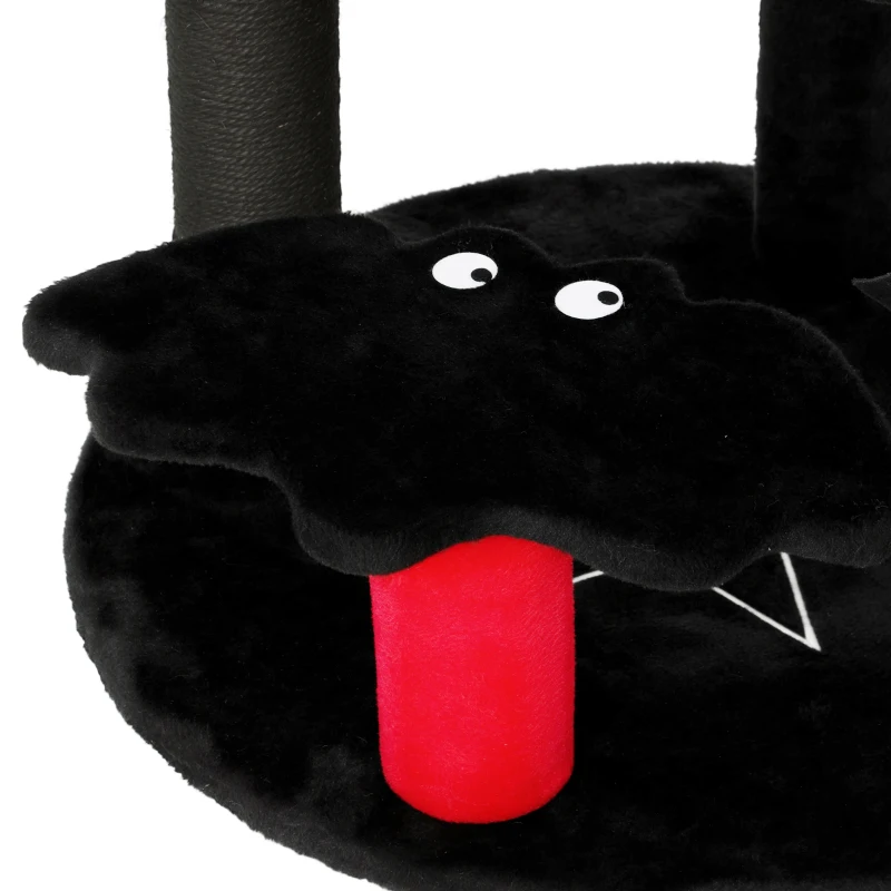PawHut Gothic Cat Tree, 155cm Cat Tower for Indoor Kittens, Multi-Level Stable Kitten Activity Centre, Black, Halloween