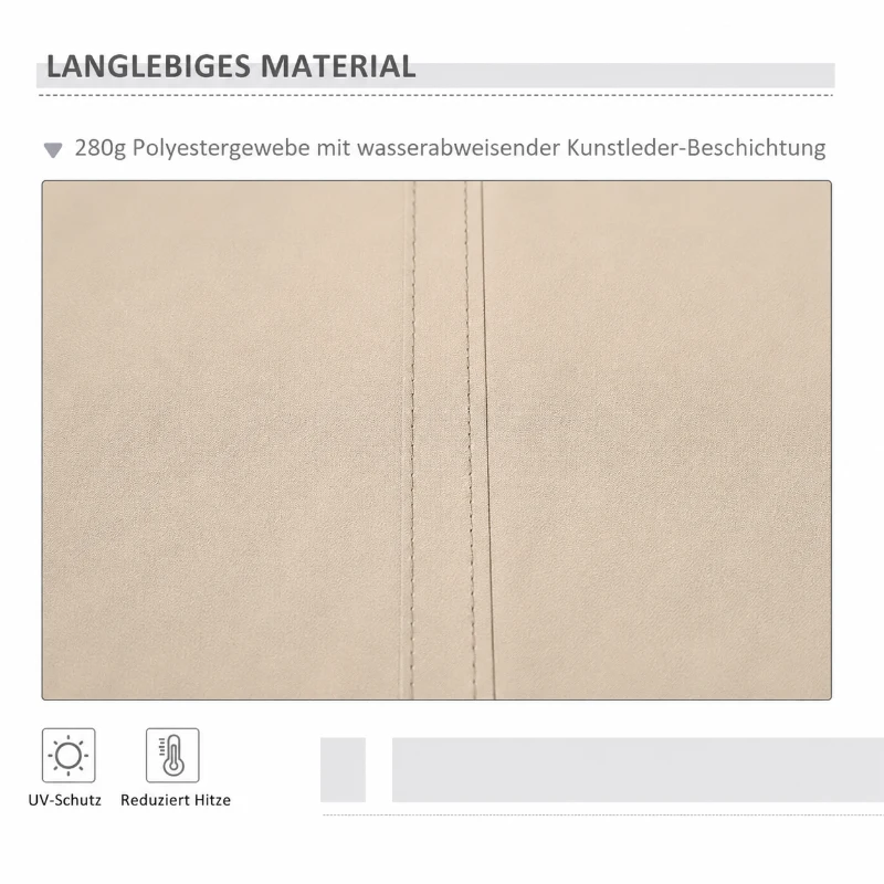 Outsunny Gelenkarmmarkise Markise 4,5 x 3m Verstellbare Terrassenmarkise Sonnenschutz mit Alu-Rahmen & Handkurbel Balkonmarkise für Balkon, Terrasse Beige