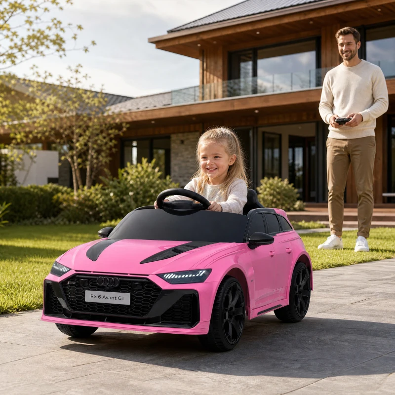 AIYAPLAY Carro Elétrico Audi RS 6 Avant GT para Crianças 12V com Comando 2,4 G Motor Duplo Arranque Suave e Suspensão