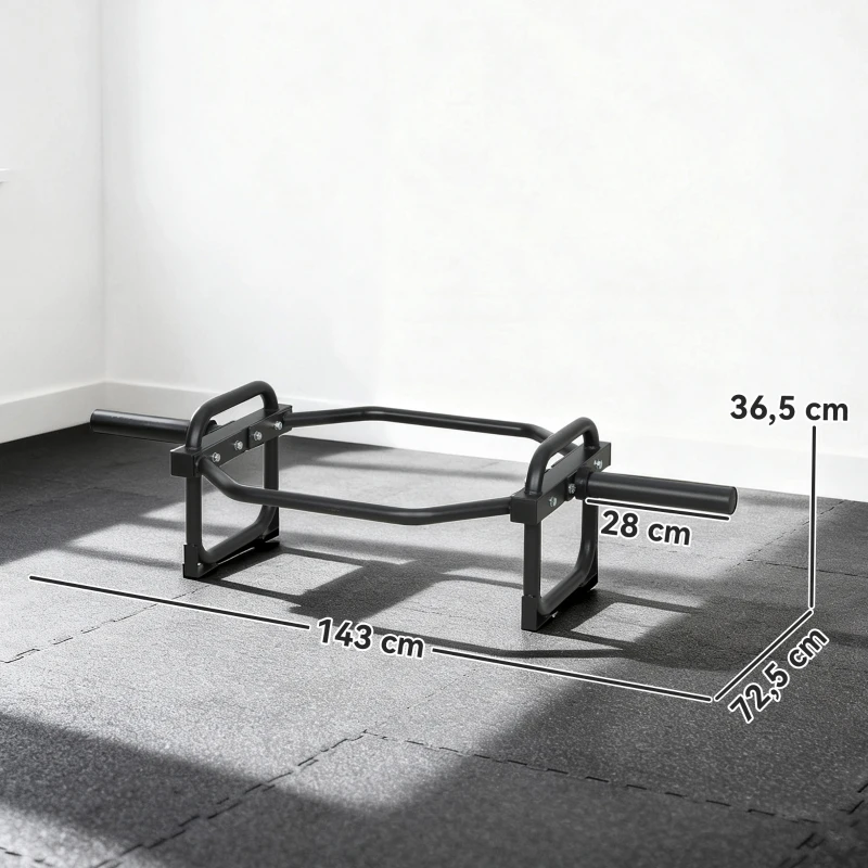 SPORTNOW Barra Olimpica Esagonale 5cm con Capacità 300kg, Design Facile da Caricare per Panca, Stacchi, Scrollate, Squat e Trasporti del Contadino