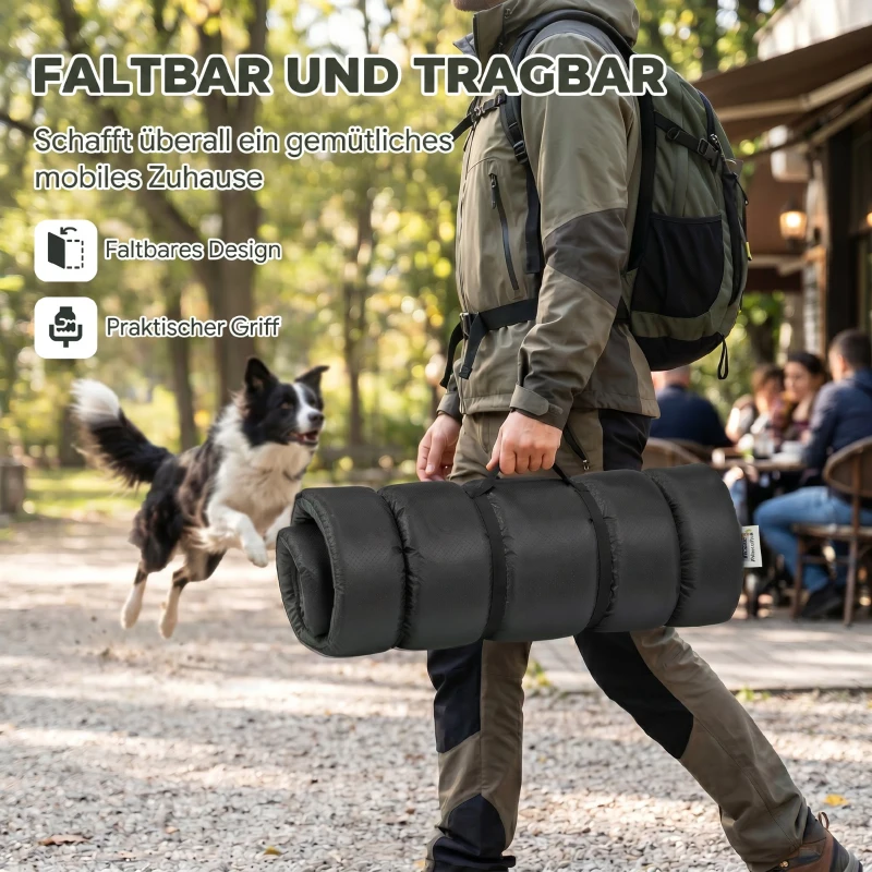 PawHut Hundebett Wasserdichtes Hundebett mit rutschfester Unterseite faltbar Waschbar für mittelgroße & große Hunde Katzen